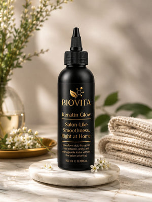 Organic Keratin Glow Hair Treatment for Glossy Hair | Biovita (150ml) - Biovita