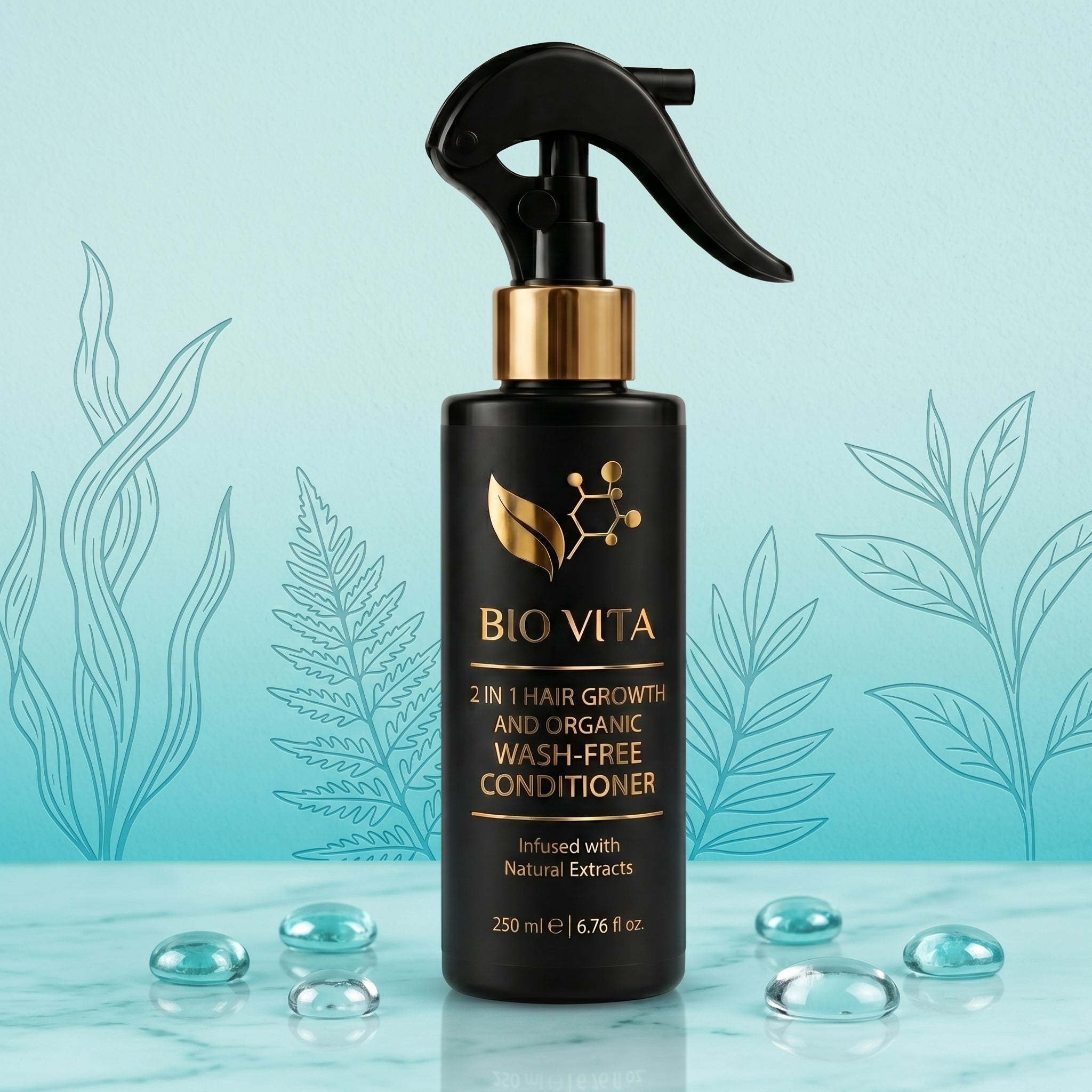 Biovita 2-in-1 Hair Growth & Organic Wash-Free Conditioner (Non-Sticky Gel) – 250ml